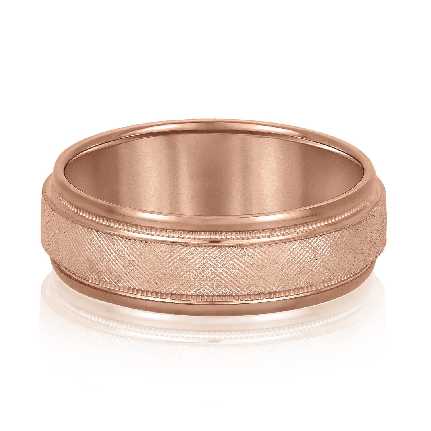 Men's Band With Florentine Finish And Milgrain Accents-VIRABYANI